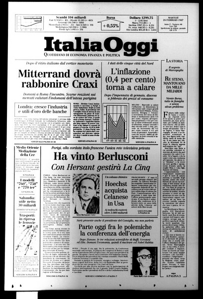 Italia oggi : quotidiano di economia finanza e politica